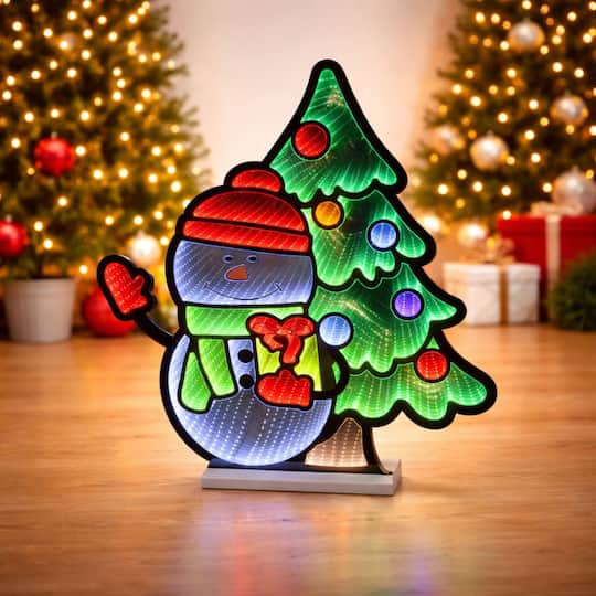 Melrose 27.5" Snowman with Christmas Tree EkkoLight